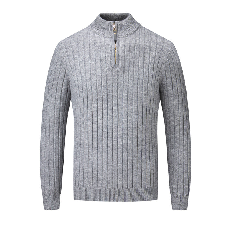 Herren Pullover mit modernem Stehkragen und ergänzendem Reißverschluss ModeGeist