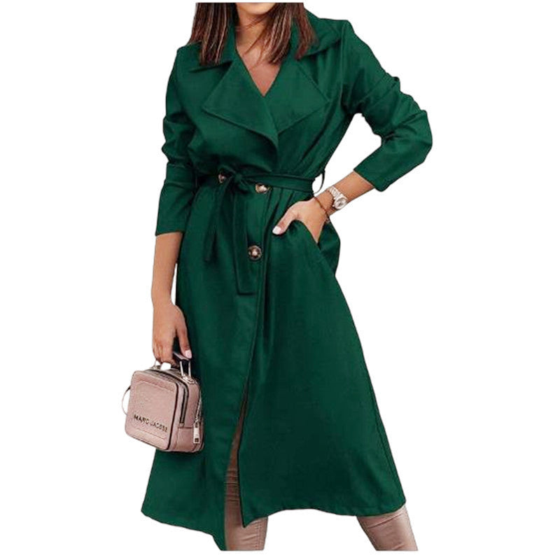 Damen eleganter Trenchcoat mit Gürtel und femininer Silhouette ModeGeist