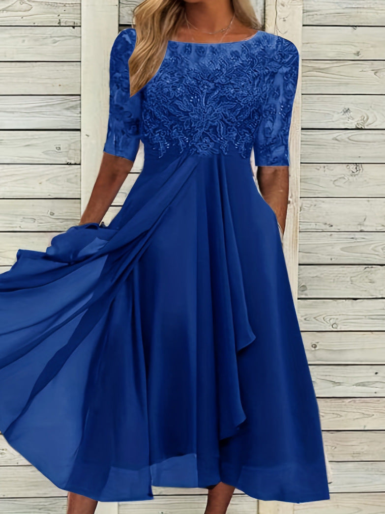 Elegantes Abendkleid für Damen mit Stickerei und fließendem Rock von MODEGEIST