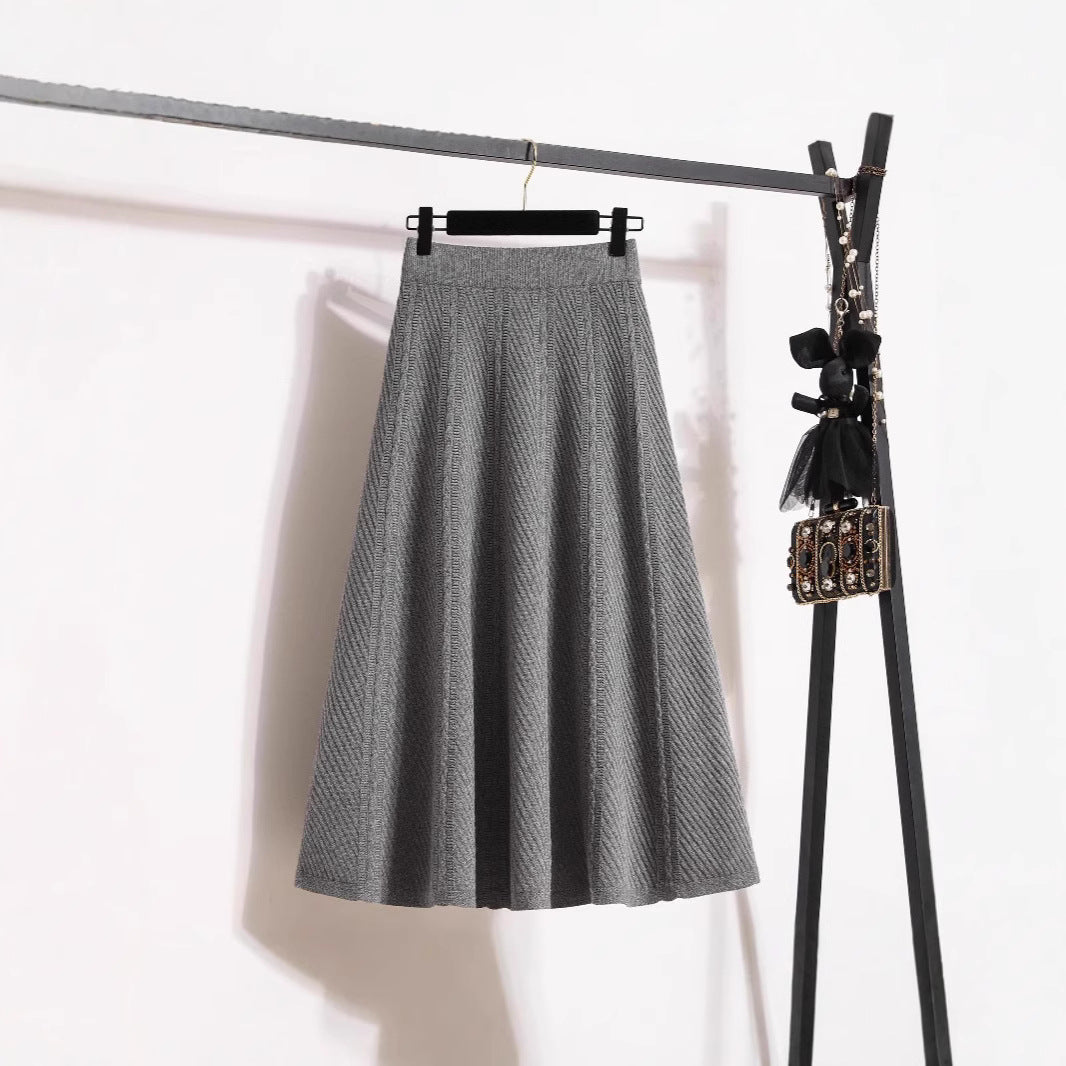 Damen Plissierter Midirock mit elastischem Bund und feiner Struktur ModeGeist