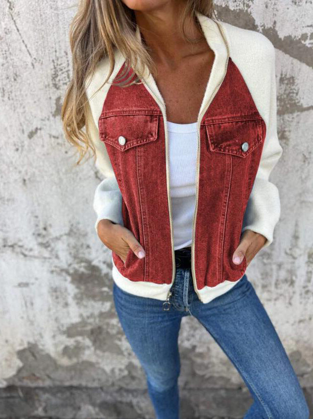 ModeGeist | Gestrickte Patchwork Kapuzenjacke