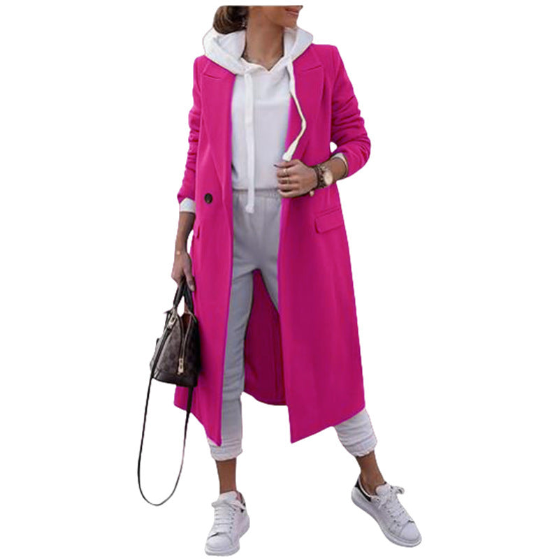 Damen modischer Oversize-Mantel mit elegantem Revers und praktischen Taschen ModeGeist