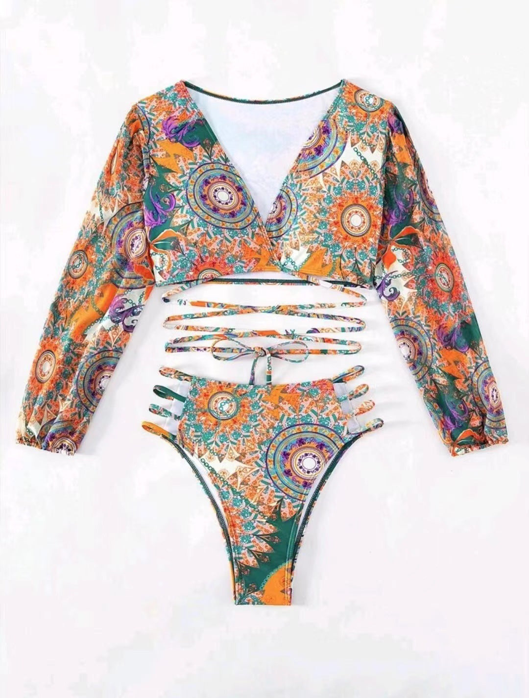 Moderner Damen-Bikini mit Cut-outs und langen Ärmeln von MODEGEIST