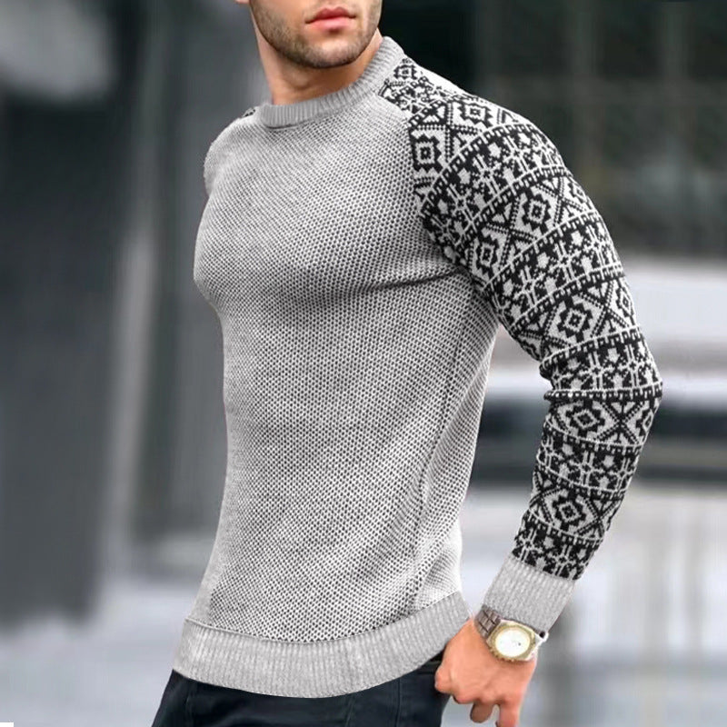 Herren Strickpullover mit grafischem Muster ModeGeist