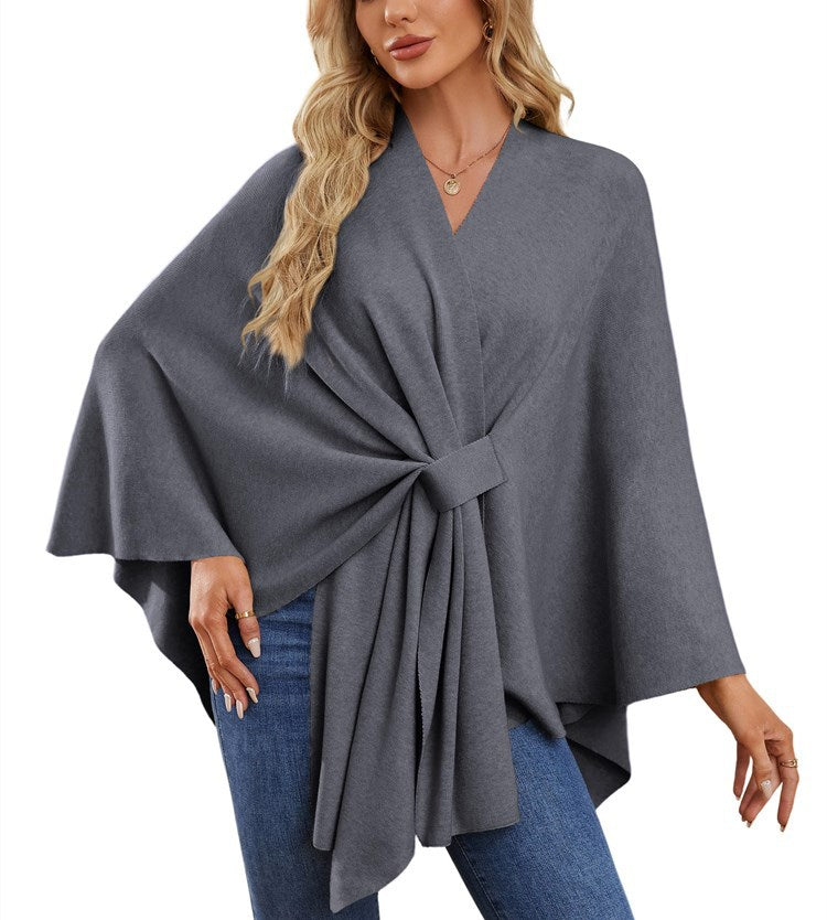 Damen Eleganter Wickelpullover mit asymmetrischem Schnitt ModeGeist