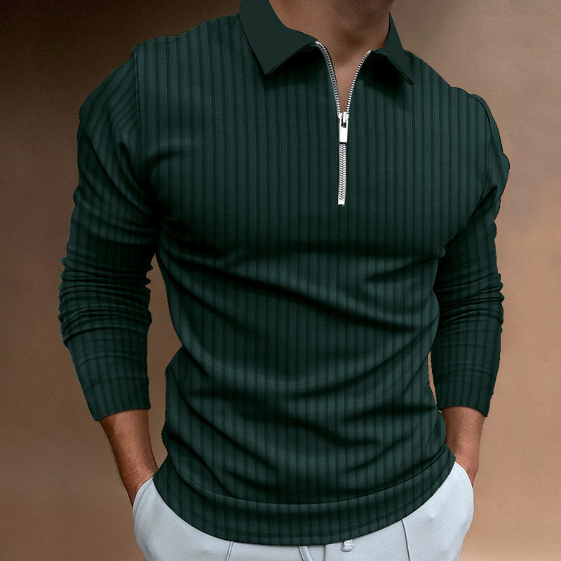 Herren Poloshirt mit elegantem Reißverschluss und strukturiertem Design ModeGeist