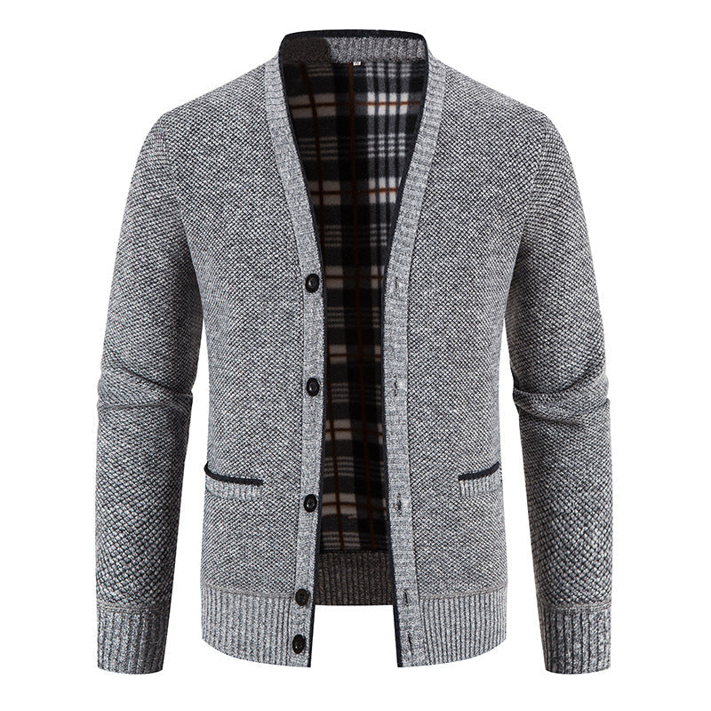 Herren feine Strickjacke mit einzigartigem Rautenmuster ModeGeist
