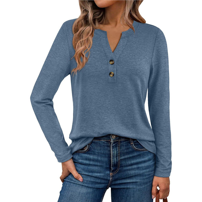 Damen Langarmshirt mit Knopfdetails ModeGeist