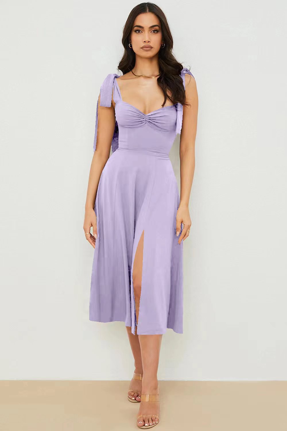 Modisches Damen Sommerkleid ohne Ärmel mit Schleifendetails