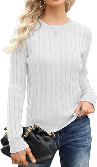 Damen klassischer Strickpullover mit Zopfdesign ModeGeist