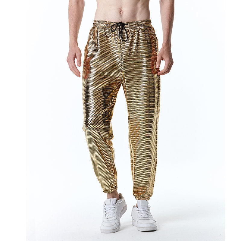 Herren futuristische Mesh-Hose im angesagten Metallic-Look ModeGeist