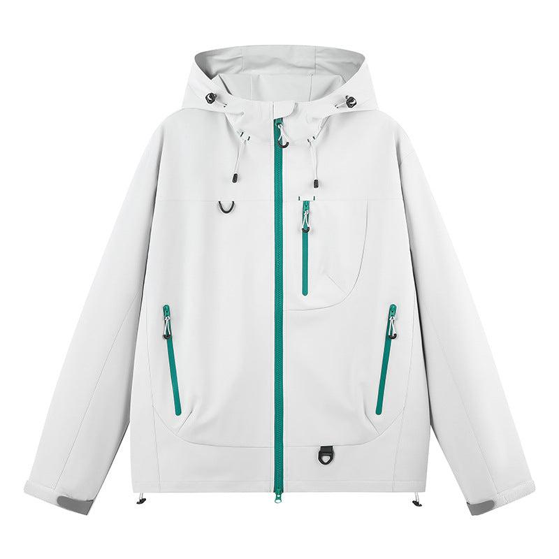 Damen wasserabweisende Outdoor-Jacke mit verstellbarem Kapuzenkragen ModeGeist