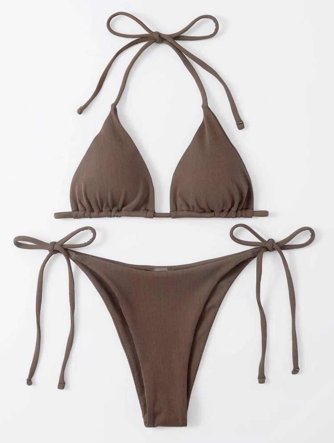 Bikini-Set mit Dreieck-Oberteilen, verstellbaren Trägern und feuchtigkeitsableitendem Material von MODEGEIST