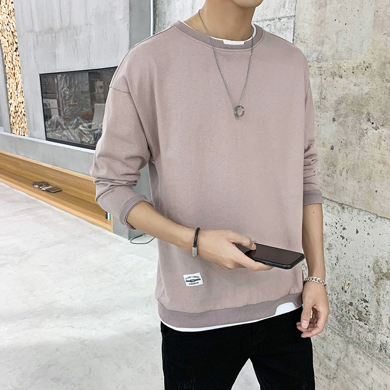 Herren lässiger Sweatshirt mit kontrastierendem Saum ModeGeist