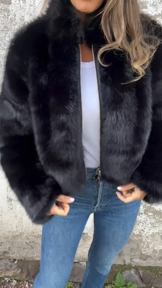 Damen Kunstpelz-Bomberjacke ModeGeist