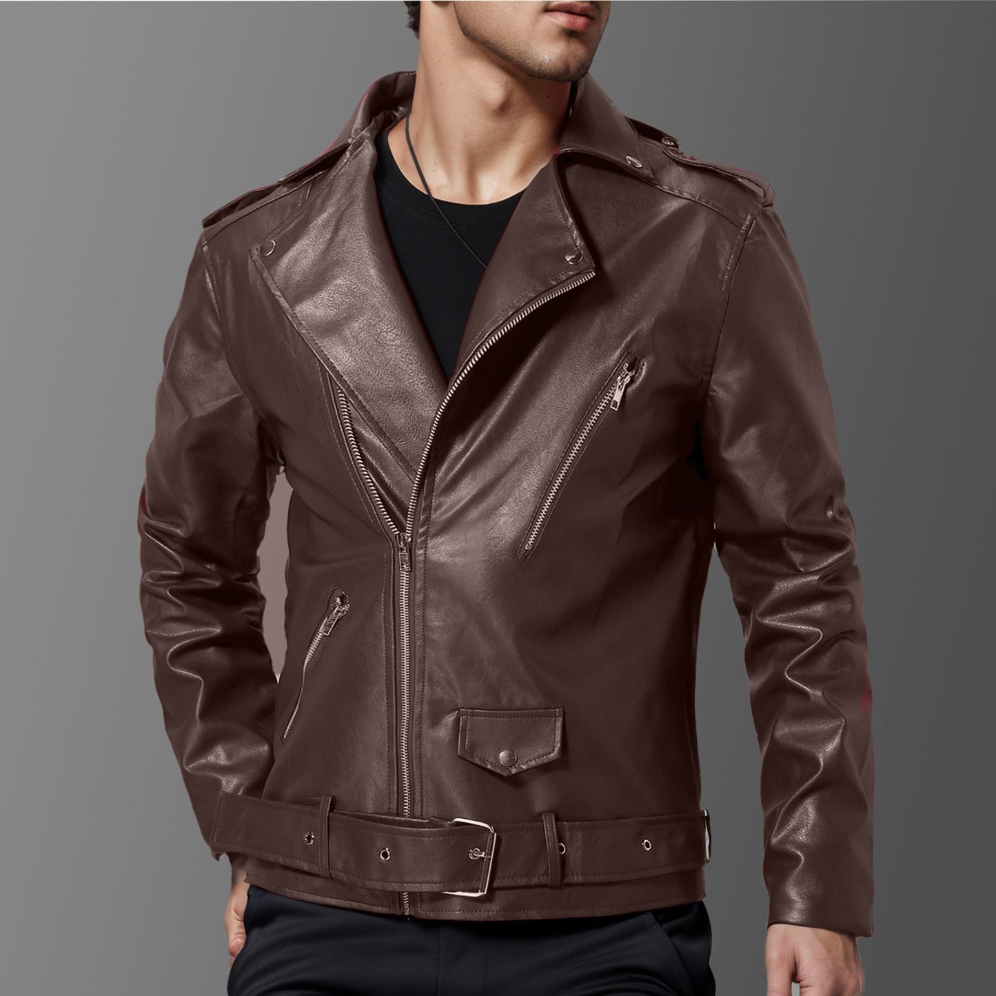 Herren stilvolle Bikerjacke aus hochwertigem Echt ModeGeist