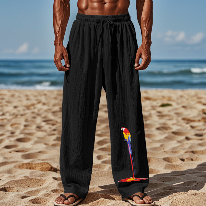 Herren Strandhose aus leichtem, atmungsaktivem Gewebe mit buntem Print ModeGeist