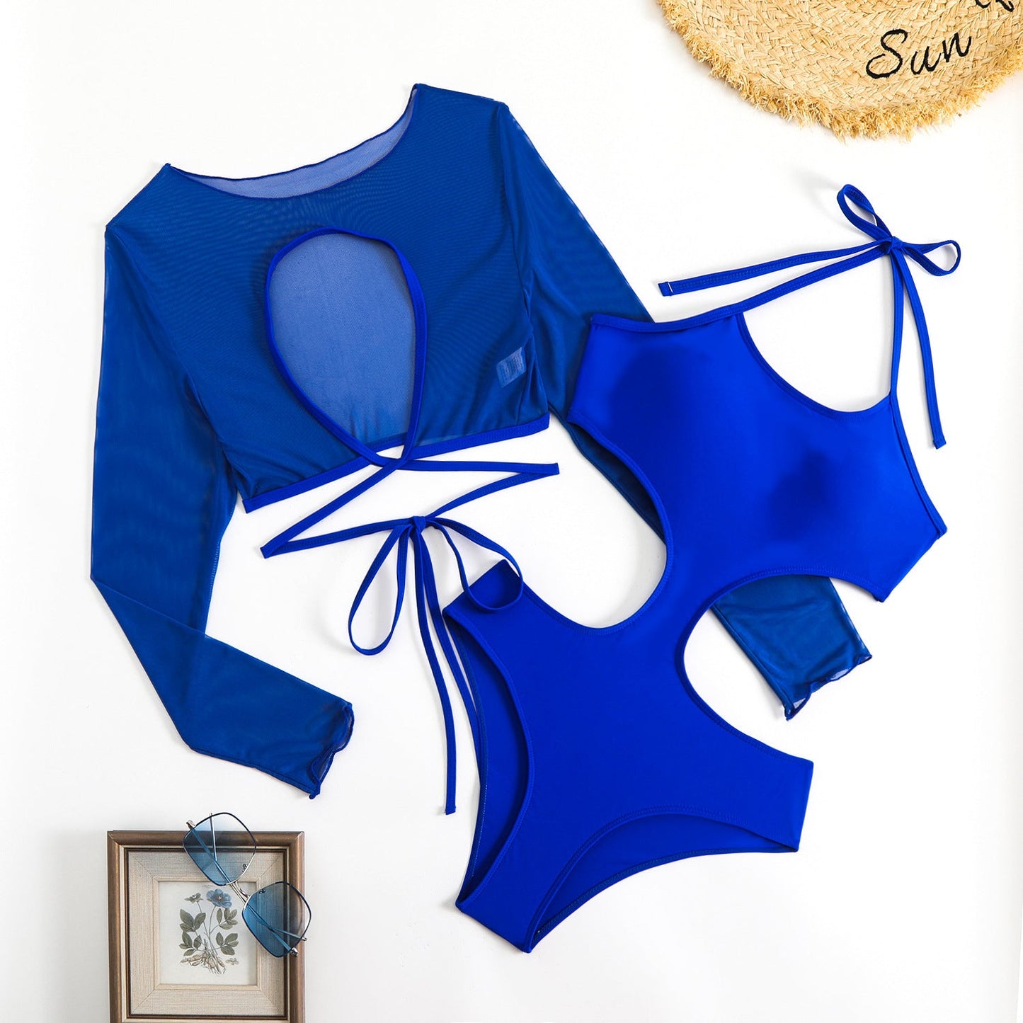 Sportliches Damen Mesh Crop Top und High-Waist Bikini Set von MODEGEIST