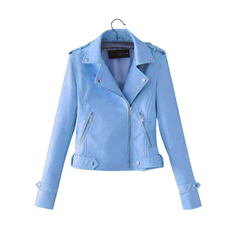 Damen stylische Kunstleder-Bikerjacke mit modischem Schnitt ModeGeist