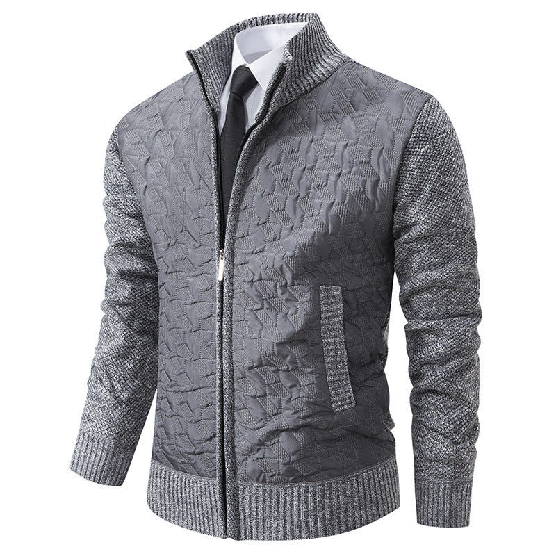 Herren stylische Steppjacke mit strukturiertem Obermaterial und hohem Kragen ModeGeist