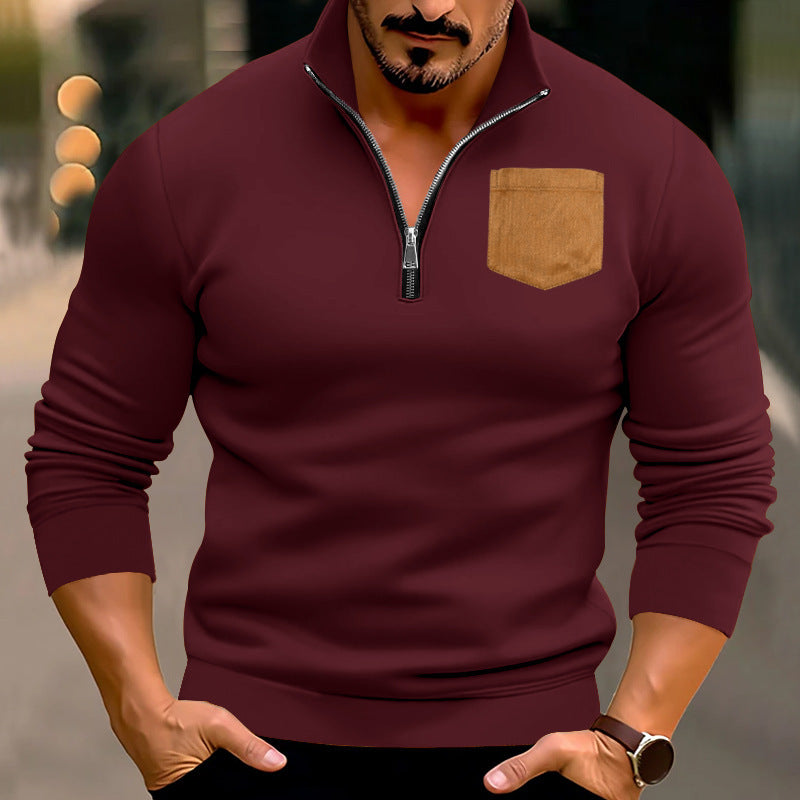 Herren sportlicher Pullover mit kontrastierenden Taschen ModeGeist