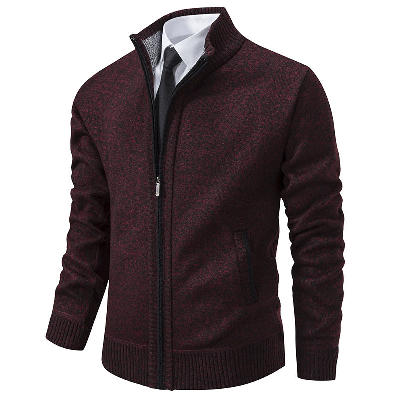 Herren sportliche Strickjacke mit Stehkragen und Reißverschluss ModeGeist