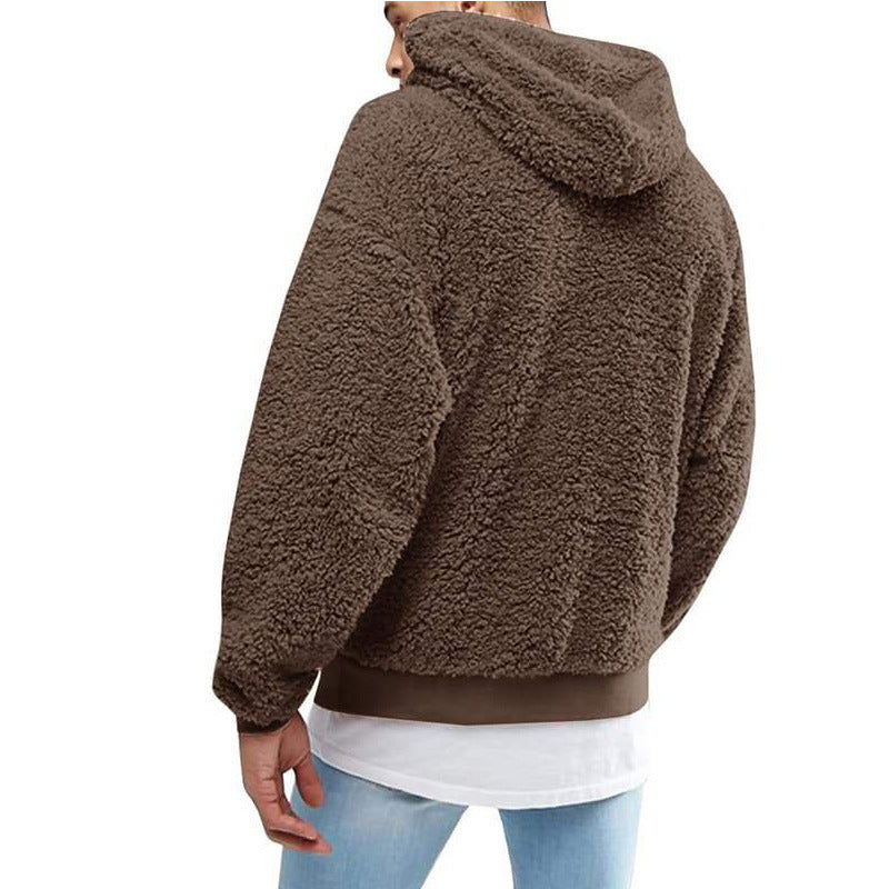 Herren kuschelige Fleece-Hoodie mit hohem Kragen ModeGeist