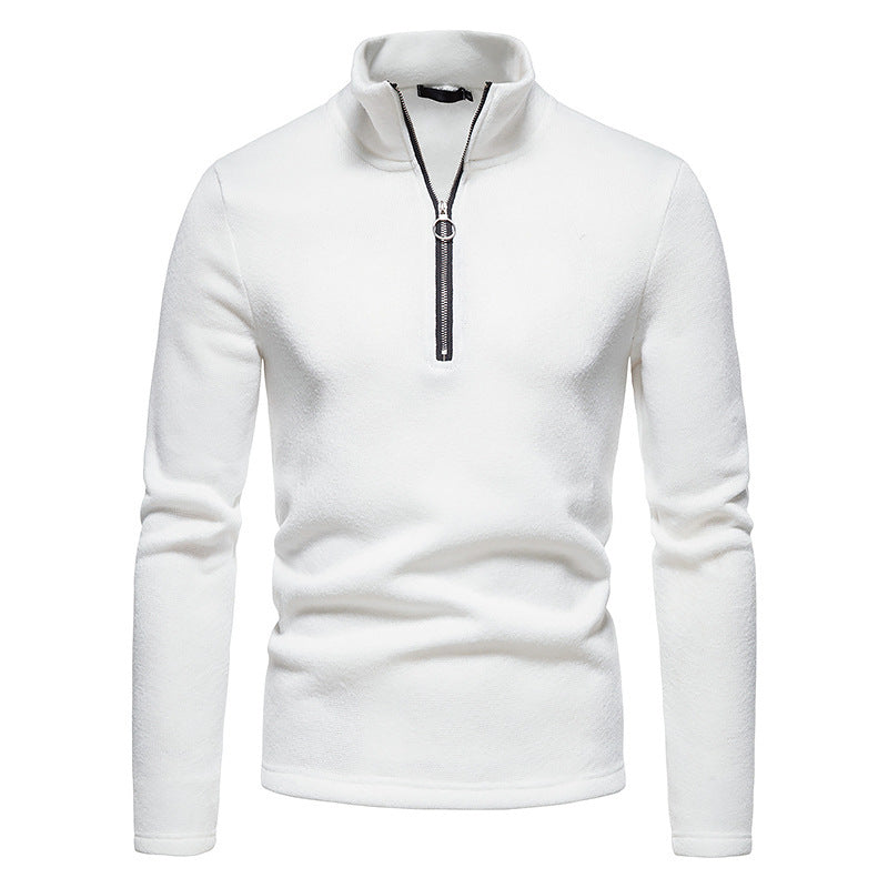 Herren sportlicher Pullover mit hohem Kragen und innovativem Reißverschluss ModeGeist