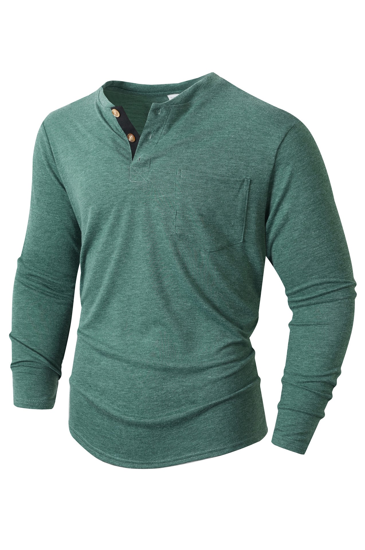 Herren langärmliges Henley-Shirt ModeGeist