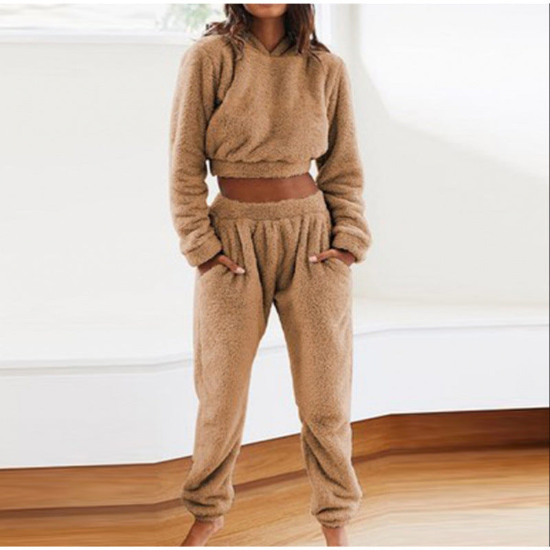 Damen kuscheliges Lounge-Set aus weichem Fleece ModeGeist