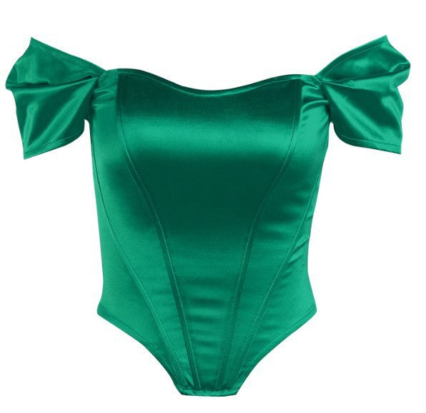 Damen Elegantes Off-Shoulder Oberteil mit Puffärmeln ModeGeist