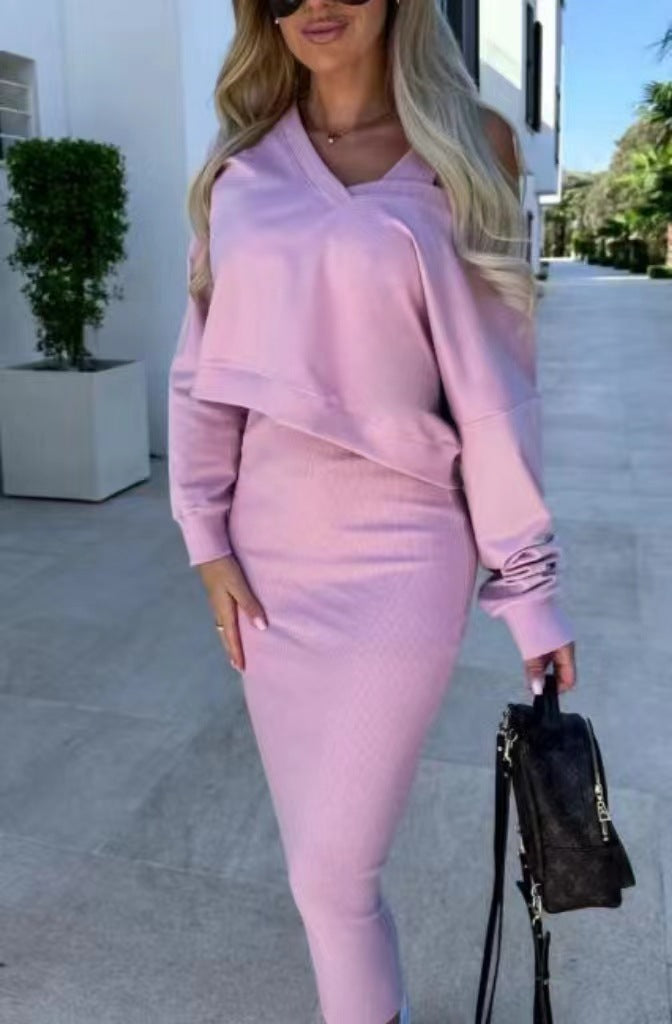 Damen Freizeit-Minikleid- und Sweater-Kombination ModeGeist