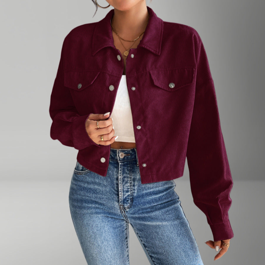 Damen Kurzjacke aus cordartigem Material ModeGeist