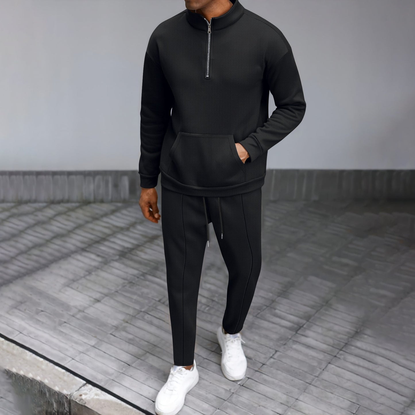 Herren sportliches Freizeitset mit Reißverschluss und praktischen Taschen ModeGeist