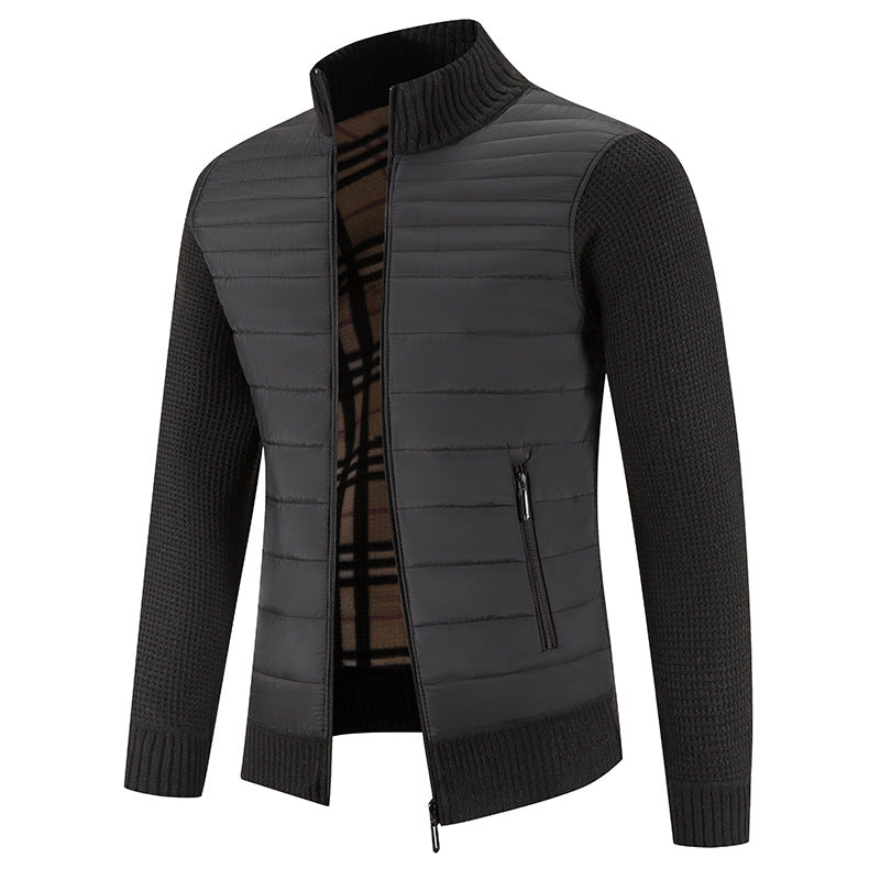 Herren lässige Steppjacke mit Strickärmeln ModeGeist