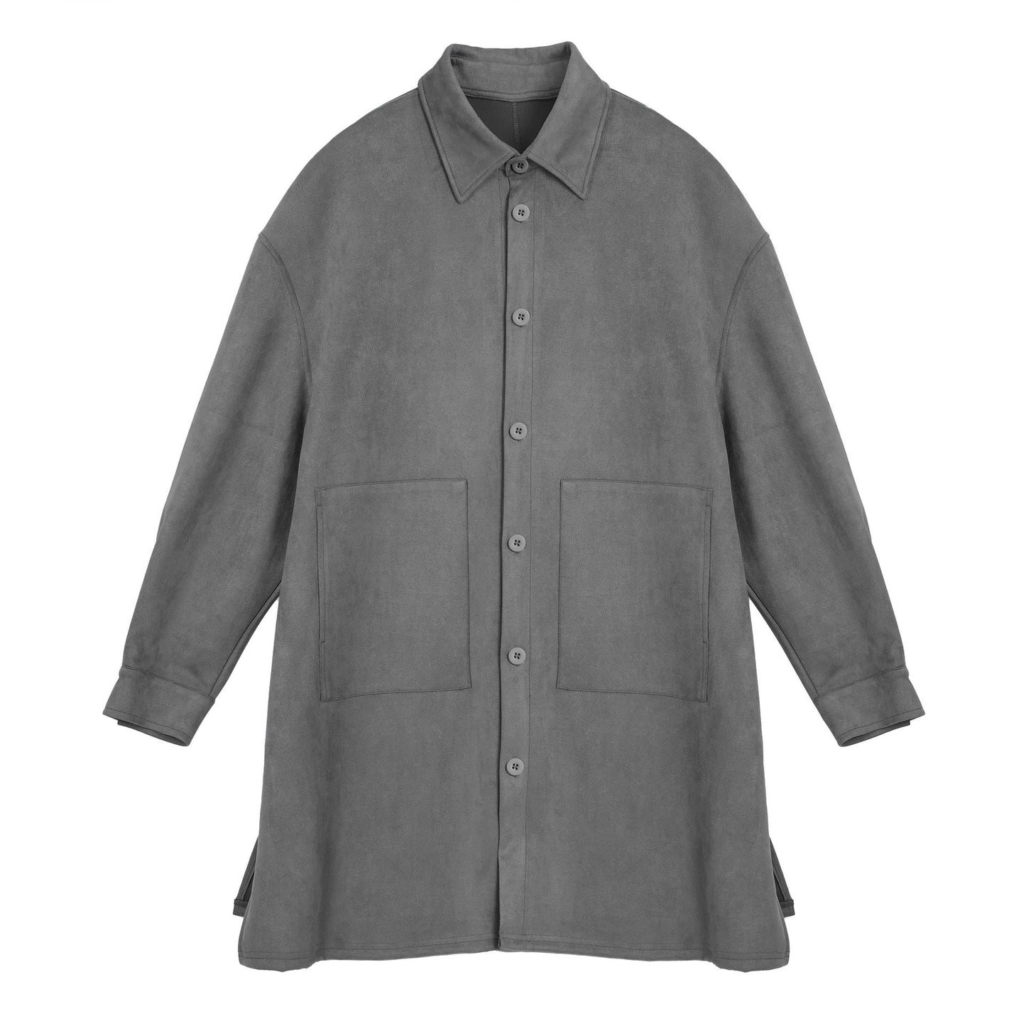 Damen Oversize Hemdenjacke aus weichem Suede mit großen Taschen ModeGeist