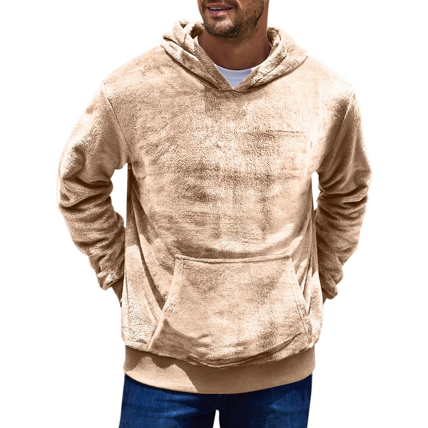 Herren kuscheliger Fleece Hoodie mit Kängurutasche ModeGeist