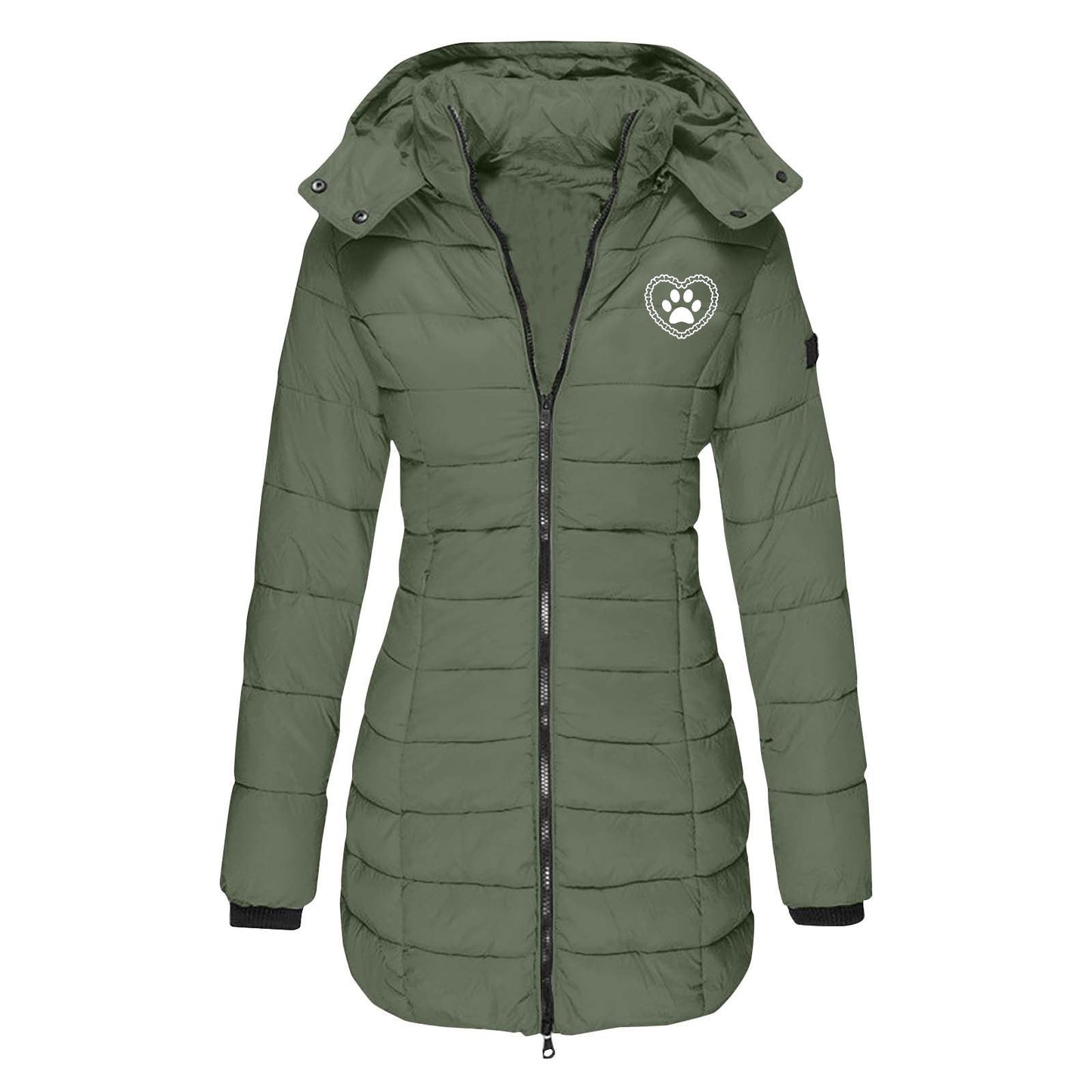 Damen gefütterte Übergangsjacke mit abnehmbarer Kapuze ModeGeist