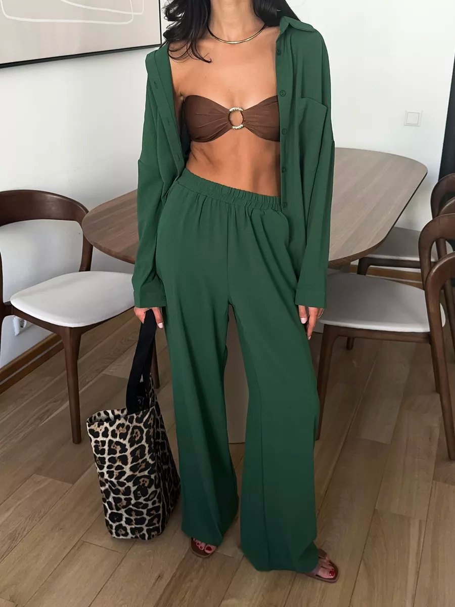 Damen lässige Bluse im Oversized-Stil mit Taschen ModeGeist