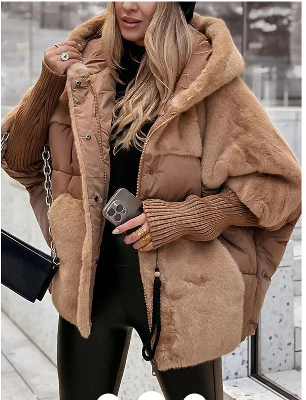 Damen Kuschelige Steppjacke mit abnehmbarer Kapuze und warmem Fleeceeinsatz ModeGeist