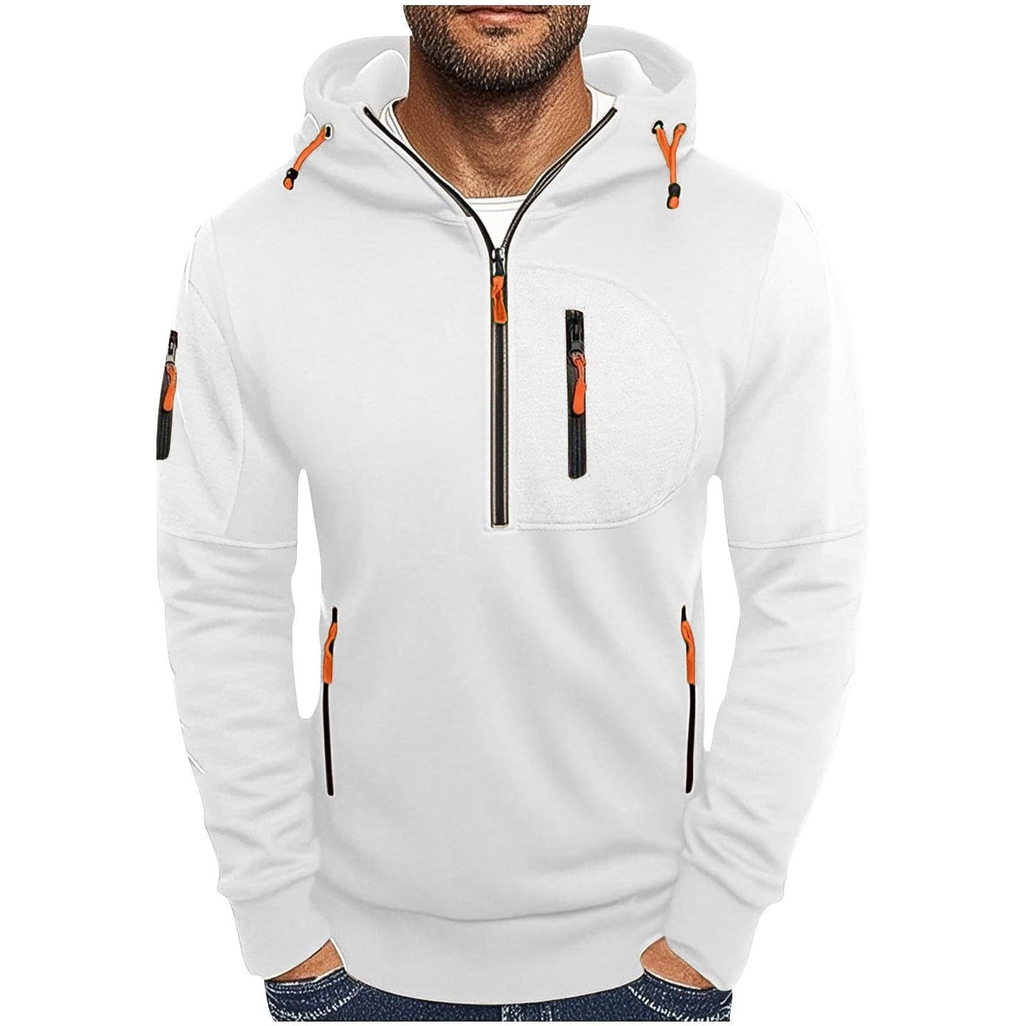 Herren funktionale Kapuzenjacke mit innovativem Halbreißverschluss ModeGeist