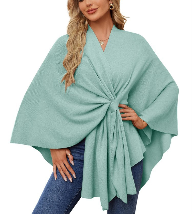 Damen Eleganter Wickelpullover mit asymmetrischem Schnitt ModeGeist