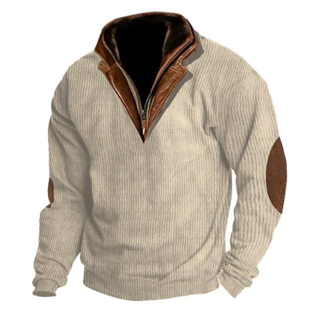 Herren Strickpullover mit details und hohem Kragen ModeGeist