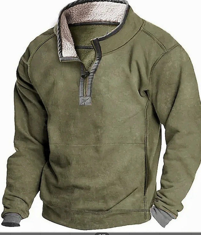 Herren Fleecesweater mit hochgeschlossenem Kragen und praktischem Reißverschluss ModeGeist