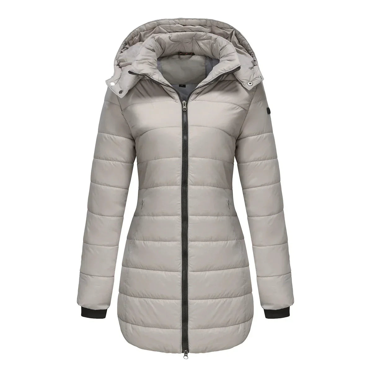 ModeGeist | Pufferjacke - Gefüttert - Abnehmbare Kapuze - Gerippte Bündchen - Mittellange Passform