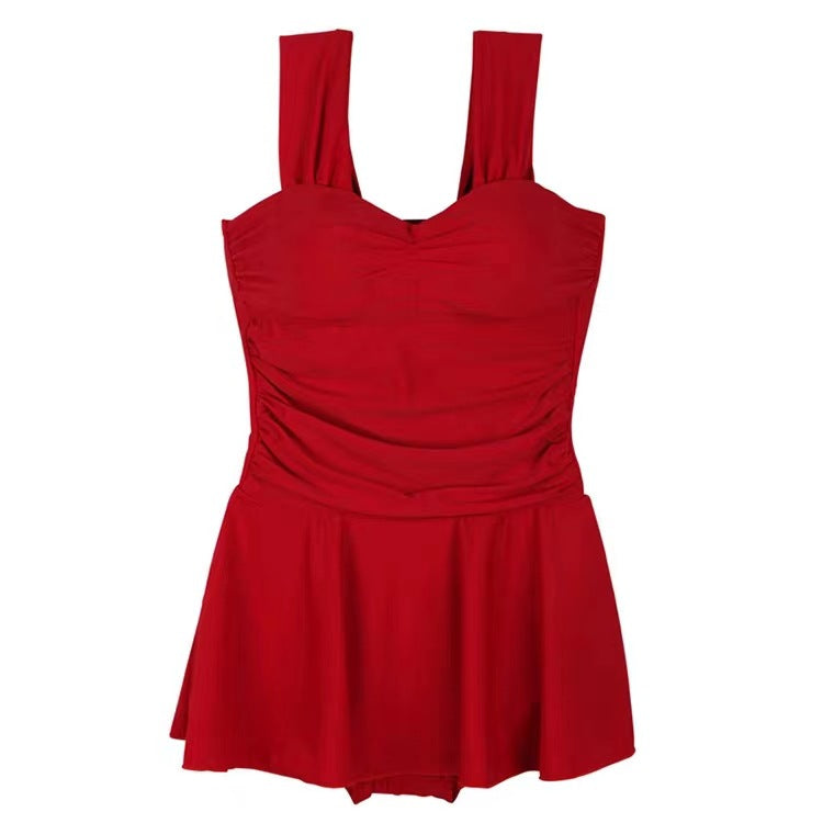 Eleganter Damen-Badeanzug mit Raffung und breiten Trägern von MODEGEIST