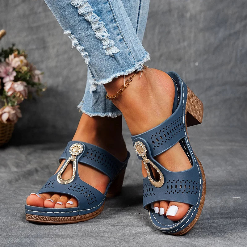 MODEGEIST Damen Orthopädische Sandalen Keilabsatz Komfort Elegant