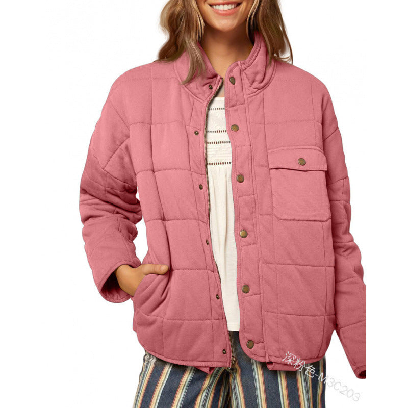 Damen Steppjacke mit dekorativem Knopf ModeGeist