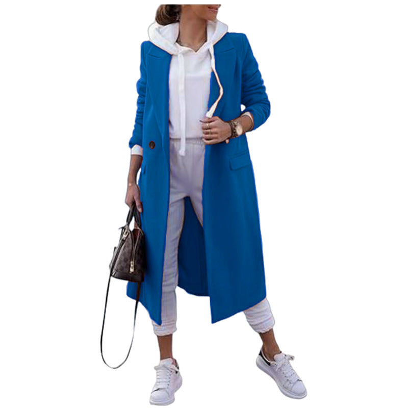 Damen modischer Oversize-Mantel mit elegantem Revers und praktischen Taschen ModeGeist
