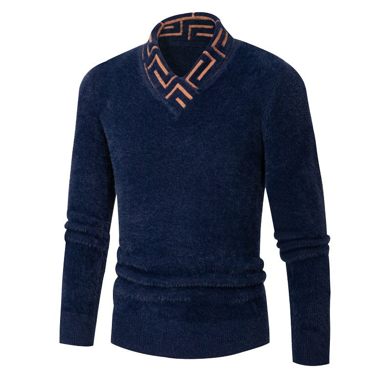 Herren modischer Pullover mit schickem Stehkragen und strukturiertem Design ModeGeist